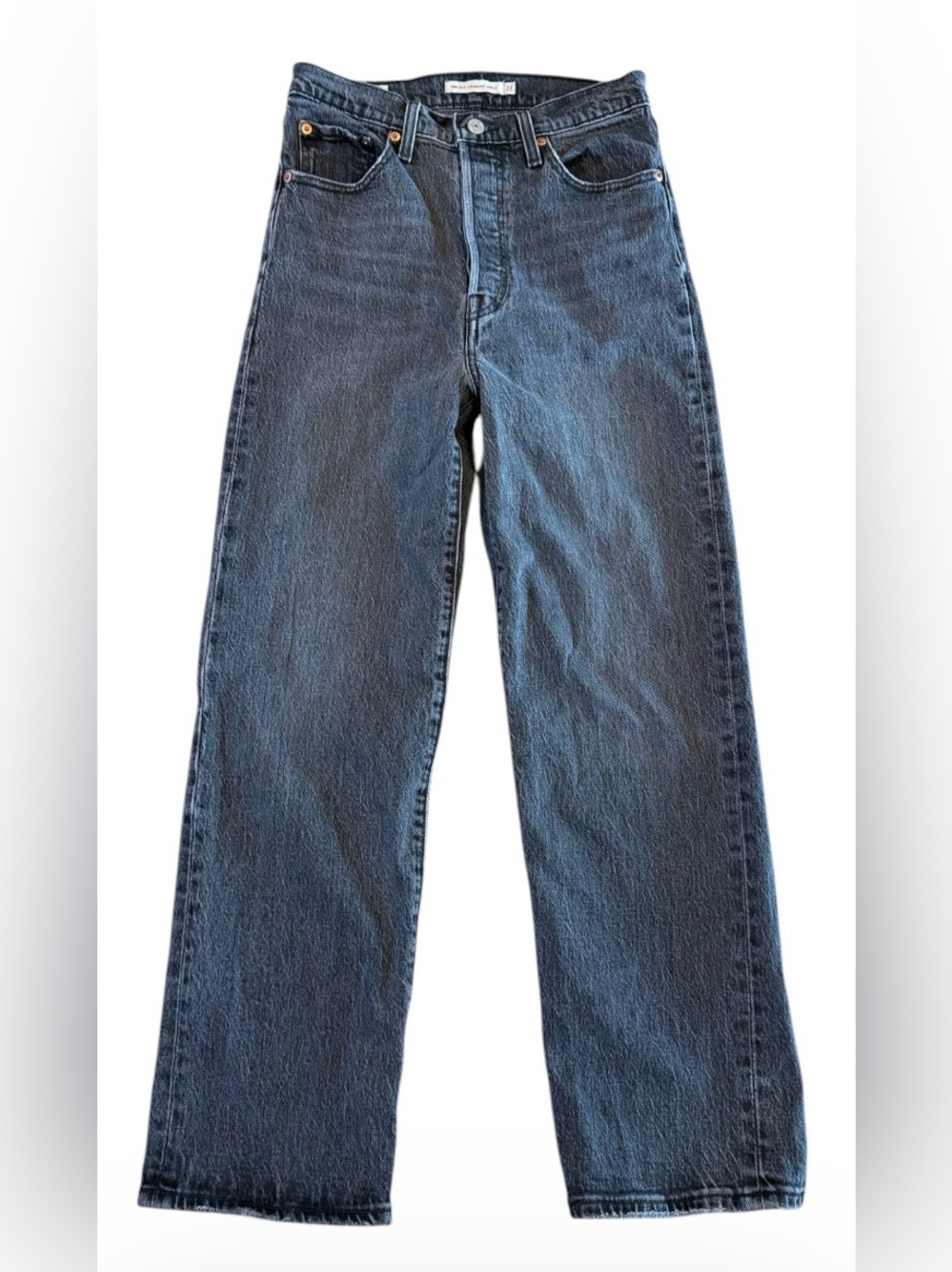 Levis Premium Ribcage Straight Ankle Jeans 27 Washed Gray